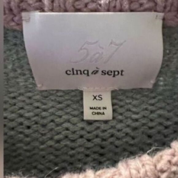 Cinq A Sept Women’s Size XS Sweater Purple Gianni Fair Isle Sequin Wool Y2K - Picture 13 of 15